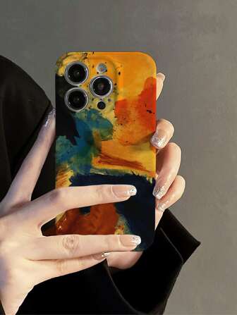 Capa de Telefone com Padrão de Pintura a Óleo de Maçã, À Prova d'Água, à Prova de Choques, Anti-Queda, Resistente a Arranhões