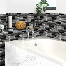 New Kitchen Stickers, Heat Resistant, Waterproof, Oil-Proof, Self-Adhesive Wall Decals For Home Decoration, Suitable For Kitchen, Bathroom, Marble, Tile Walls - Black - View 10