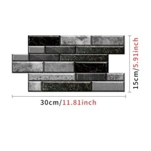 New Kitchen Stickers, Heat Resistant, Waterproof, Oil-Proof, Self-Adhesive Wall Decals For Home Decoration, Suitable For Kitchen, Bathroom, Marble, Tile Walls - Black - View 2