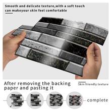 New Kitchen Stickers, Heat Resistant, Waterproof, Oil-Proof, Self-Adhesive Wall Decals For Home Decoration, Suitable For Kitchen, Bathroom, Marble, Tile Walls - Black - View 6