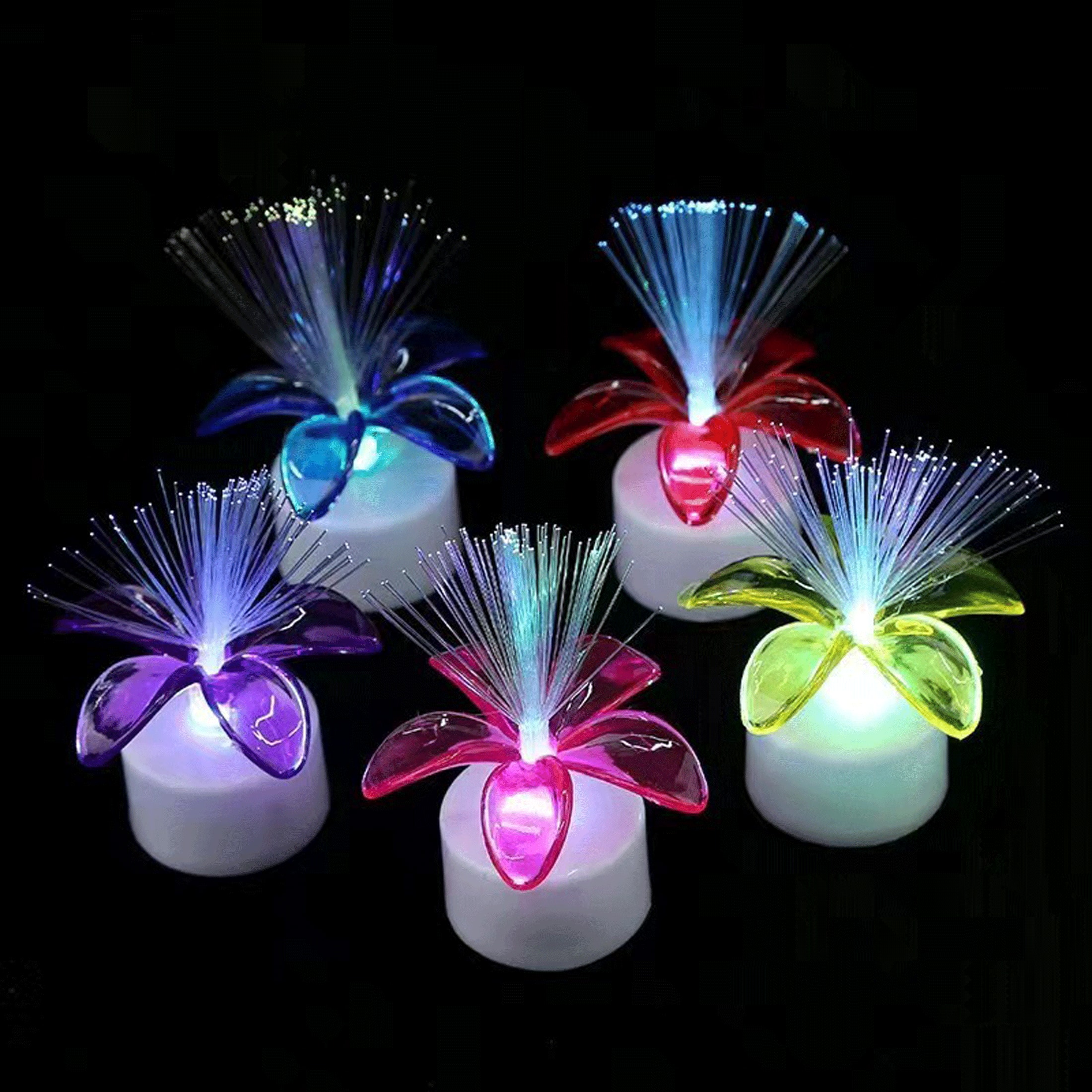 Add Some Romance To Your Table With 1pc Rose Shaped Fiber Optic Light