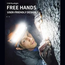 jihuo 手电筒头灯，1200 流明超轻明亮 LED 可充电头灯，带白光和红光，1 个运动传感器头灯，7 种模式适用于户外露营、跑步、骑自行车、钓鱼、露营配件 - 黑色 - 查看 5