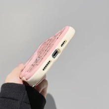 Cartoon Pig Print Phone Case - Multicolor - View 2