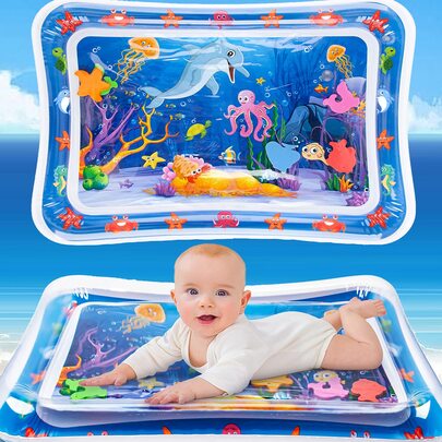 1pc Baby Water Mat Crawling Training Slapping Mat, Inflatable Baby Slapping Water Mat Climbing Mat, Thickened Children's Water Slapping Mat, Baby Toys, Baby Play Mat, Baby Sensory Toys, Baby Playpen, Baby Party Games, Baby Toys, Baby Play Mat, Baby Playpen, Water Toys, 6 Months Baby Toys, Baby Toys, Baby Supplies, Baby, Baby Products, Baby Inflatable Toys, Baby Floor Mat, Baby Bath Toys