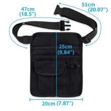 Multifunctional Waiter Waist Bag With Apron And Belt, Restaurant Money Pouch - Black - View 5