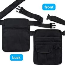 Multifunctional Waiter Waist Bag With Apron And Belt, Restaurant Money Pouch - Black - View 3