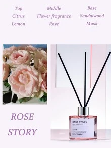 1pc Flameless Aroma Reed Diffuser For Freshening Air In Bedroom, Living Room, Bathroom - Rose - View 2