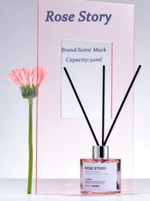 1pc Flameless Aroma Reed Diffuser For Freshening Air In Bedroom, Living Room, Bathroom - Rose - View 1