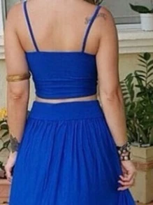 Women Two-piece Outfits - 寶藍色 - 查看 3
