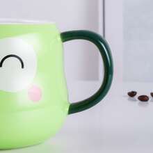 Taza de cerámica con expresión de rana - verde - Ver 3