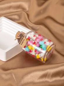 1pc 瓶爱情胶囊情侣礼物送给男朋友女朋友母亲生日周年母亲节礼物（50 件彩色）DIY 祝福瓶信息礼品玻璃适合母亲节情人节父亲节 - 白色 - 查看 1