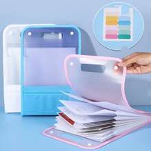 1 個白色文件收納袋（正面有口袋可存放筆和文具）,13 層文件袋,便攜式 A4 文檔收納文件夾 - 白色 - 查看 1