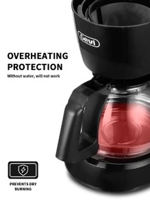 Gevi 4 Cups Small Coffee Maker, Compact Coffee Machine With Reusable Filter, Warming Plate And Coffee Pot For Home And Office - Black - View 6