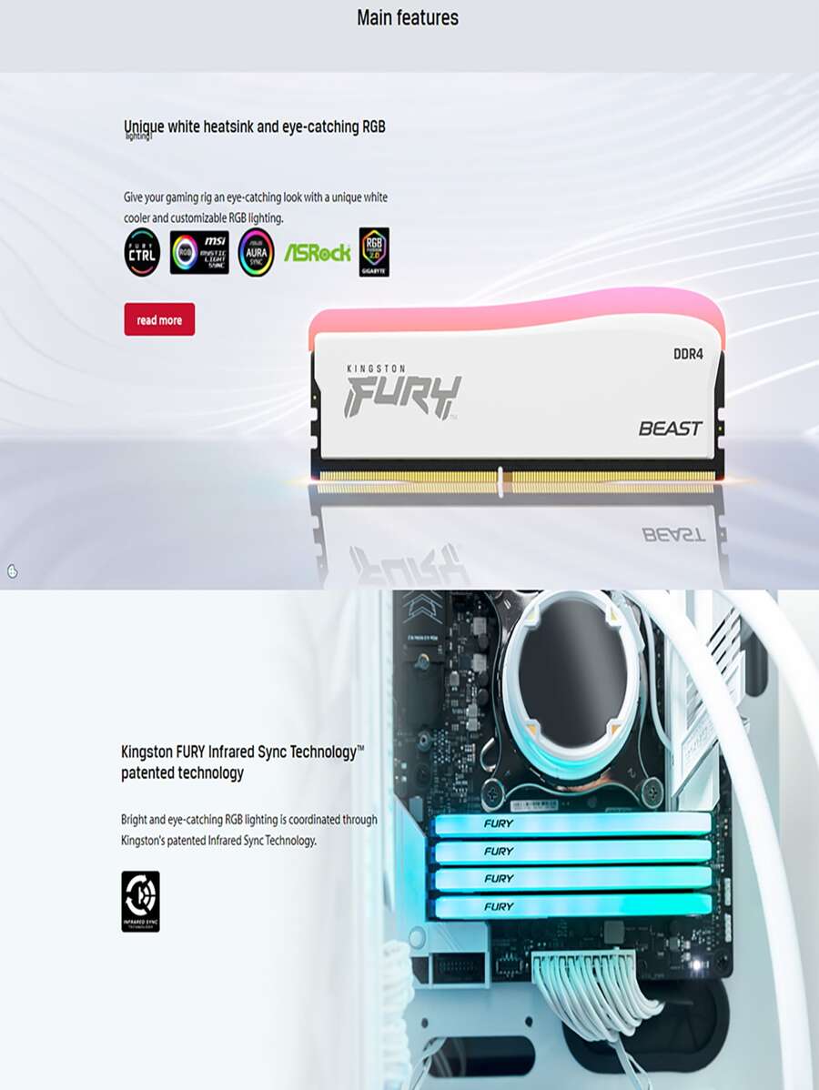 KINGSTON Kingston FURY Beast DDR4 RGB wydanie specjalne 8 GB 16 GB 32 ...