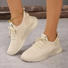 Tenis para correr livianos para mujer, zapatillas deportivas transpirables para tenis exteriores con cordones cómodos para caminar de YQUS - Ver 2