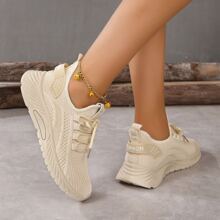 Tenis para correr livianos para mujer, zapatillas deportivas transpirables para tenis exteriores con cordones cómodos para caminar de YQUS - Ver 5