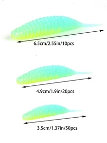 10pcs/20pcs/50pcs Tanan Soft Lure Pescada Carp Fishing Lures, Sea Bass Lure, Iscas Artificiais Pva - Green - View 3