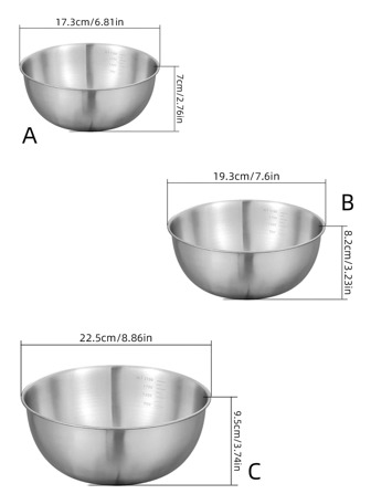1pc Golden Korean Stainless Steel Noodle Bowl With Scale, Fruits/salad Bowl, High-end Creative Tableware For Commercial Use