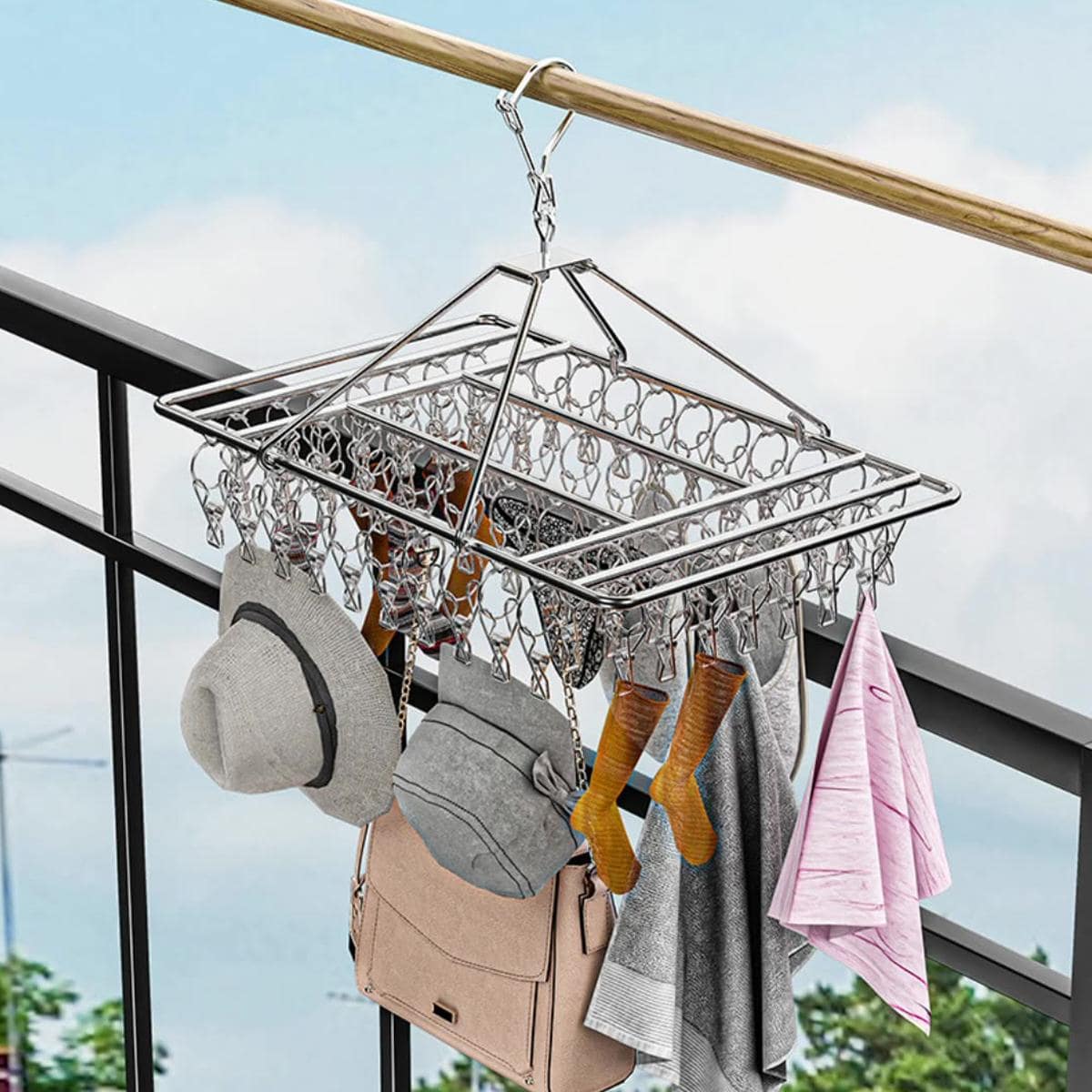 Étendoir À Linge Anti-Dérapant En Plastique Coupe-Vent 120 Pcs[P562