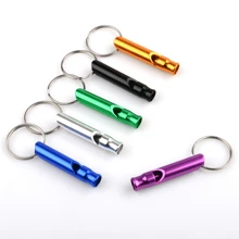 Multifunctional Aluminum Loud Survival Whistle Emergency Camping Compass Kit Fire Hiking Outdoor Tool Emergency Whistle Keychain One Random Color