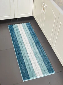 1pc Polyester Fiber Stripe Absorbent And Non-Slip Floor Mat - Blue - View 4