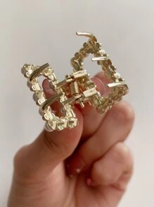 6 件装女士金属仿珍珠水钻发夹优雅夏季爪夹发夹发夹发夹发夹发夹接发夹，学校用品，学院，珍珠发饰秋冬度假装女士 - 金色 - 查看 4