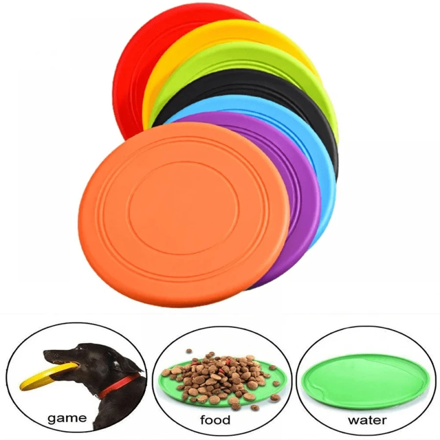 1pc/2pcs/3pcs/5pcs Soft Non-Slip Dog , Silicone Game Disc, Anti-Chew Dog Toy, Christmas Gift For Pets, Puppy Training Interactive Fun Dog Supplies, Random Color, Not Suitable For Aggressive Chewing Dogs