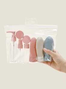 旅行可再填充瓶套装喷雾乳液洗发水沐浴露管装化妆品空液体容器便携式工具补充装旅行必需品海滩旅行收纳袋暑假返校学校用品度假露营度假必需品配件迷你女士香水男士香水 - 彩色 - 查看 3