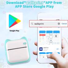 迷你移動式熱感照片印表機,學生口袋迷你錯誤標籤印表機,適用於禮品、學習、筆記、工作、兒童、照片、圖像、備忘錄(注意:可以選擇印表機或5卷自粘印刷紙) - 藍色 - 查看 5