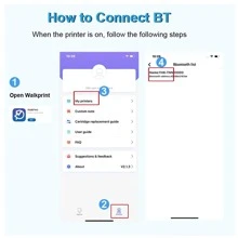 迷你移動式熱感照片印表機,學生口袋迷你錯誤標籤印表機,適用於禮品、學習、筆記、工作、兒童、照片、圖像、備忘錄(注意:可以選擇印表機或5卷自粘印刷紙) - 藍色 - 查看 8