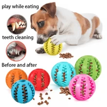 Jouet balle en caoutchouc pour chiens de compagnie, interactif pour chiens petits et grands, chiots et chats. Jouet à mâcher nettoyant pour les dents de l'animal de compagnie, balle indestructible et ultra-résistante, élastique et interactive. Accessoire pour animaux de compagnie, couleur aléatoire