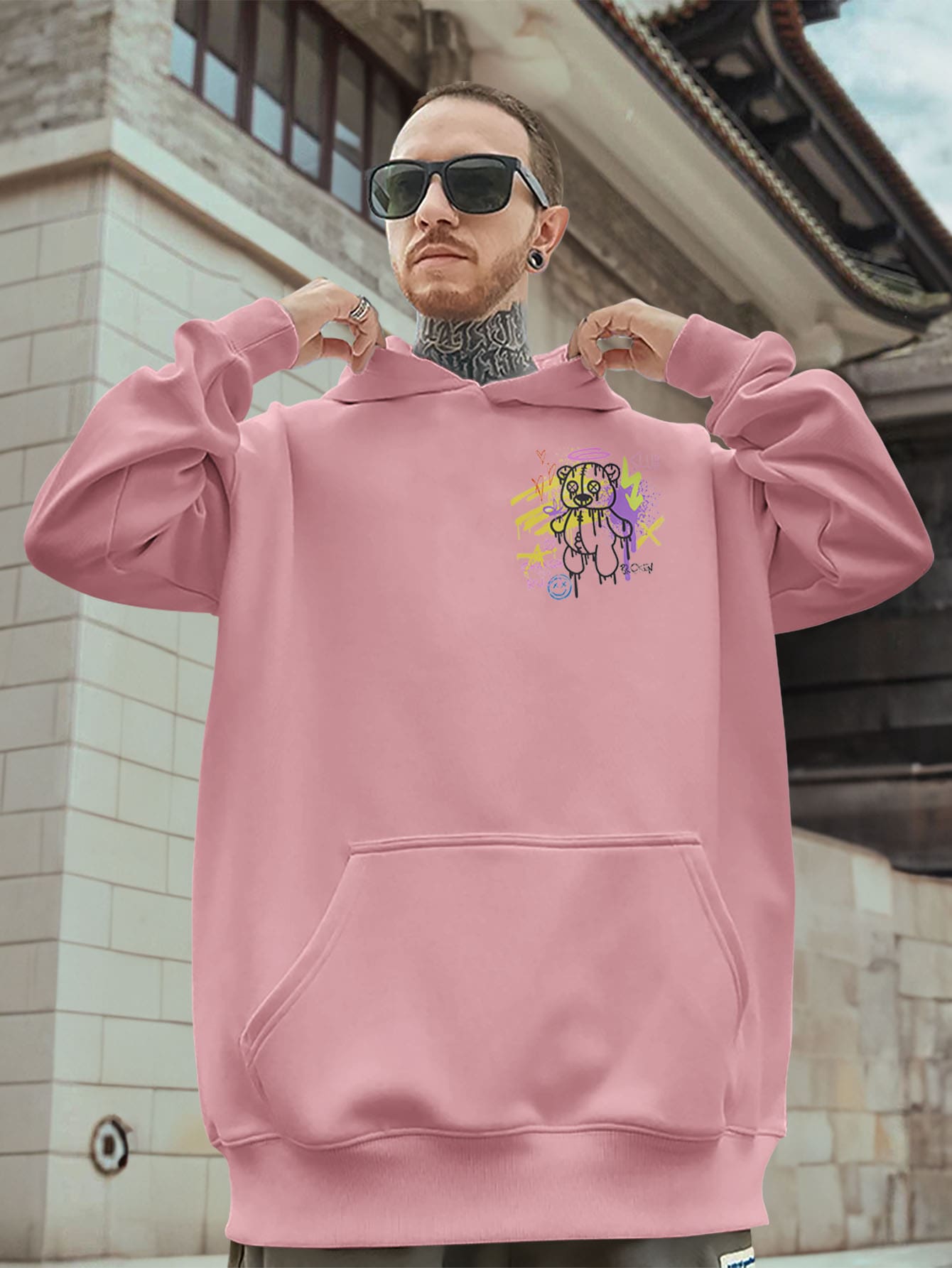 Men Sweatshirts - Màu Hồng baby - Xem 1