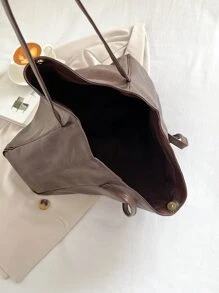 Bolso grande de mujer de diseño retro versátil, de estilo coreano, con asa de mano y de hombro, para uso casual, modelo 2025