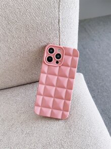 素色衍縫手機外殼 - 粉色 - 查看 1