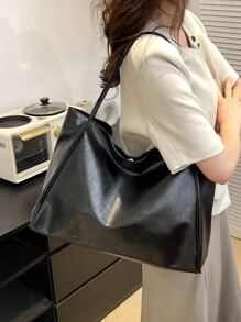 2025 Nova Bolsa Coreana Feminina Nova Bolsa Grande de Mão Design Retro Versátil Bolsa de Ombro Casual