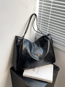 2025 Nova Bolsa Coreana Feminina Nova Bolsa Grande de Mão Design Retro Versátil Bolsa de Ombro Casual