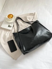 2025 Nova Bolsa Coreana Feminina Nova Bolsa Grande de Mão Design Retro Versátil Bolsa de Ombro Casual