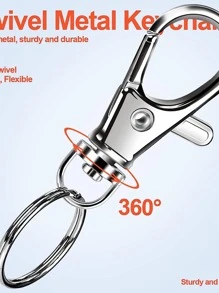 20set Simple Iron Hook Strap DIY Key Ring For Women Men For Daily Decoration - Antique Silver - View 5