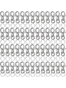 20set Simple Iron Hook Strap DIY Key Ring For Women Men For Daily Decoration - Antique Silver - View 1