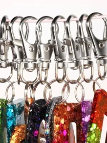 20set Simple Iron Hook Strap DIY Key Ring For Women Men For Daily Decoration - Antique Silver - View 8