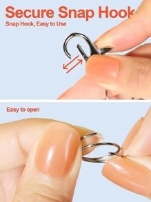 20set Simple Iron Hook Strap DIY Key Ring For Women Men For Daily Decoration - Antique Silver - View 6