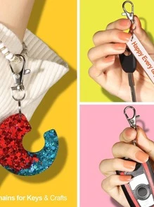 20set Simple Iron Hook Strap DIY Key Ring For Women Men For Daily Decoration - Antique Silver - View 7