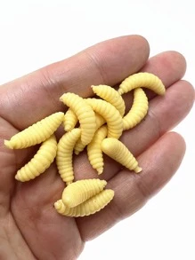 1盒100入黃色蛆蟲柔軟釣魚餌硅膠餌,用於誘餌魚 - 黃色 - 查看 3