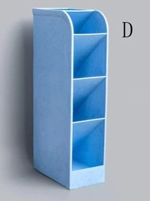 1 pieza de gran capacidad de plástico Bote para lápices , nórdico simple múltiples fines azul Caja de almacenamiento de papelería para casa - Azul - Ver 1