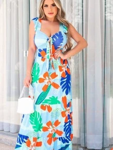 Women Dresses - Baby Blue - View 2