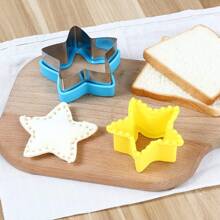 Sandwich Cutter And Sealer Set, Including 4pcs Bread Sandwich Decruster Pancake Maker DIY Cookie Cutters In The Shapes Of Heart, Dinosaur, And Star. Suitable For Kids' Bento Box (random Color)