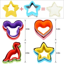 Sandwich Cutter And Sealer Set, Including 4pcs Bread Sandwich Decruster Pancake Maker DIY Cookie Cutters In The Shapes Of Heart, Dinosaur, And Star. Suitable For Kids' Bento Box (random Color)