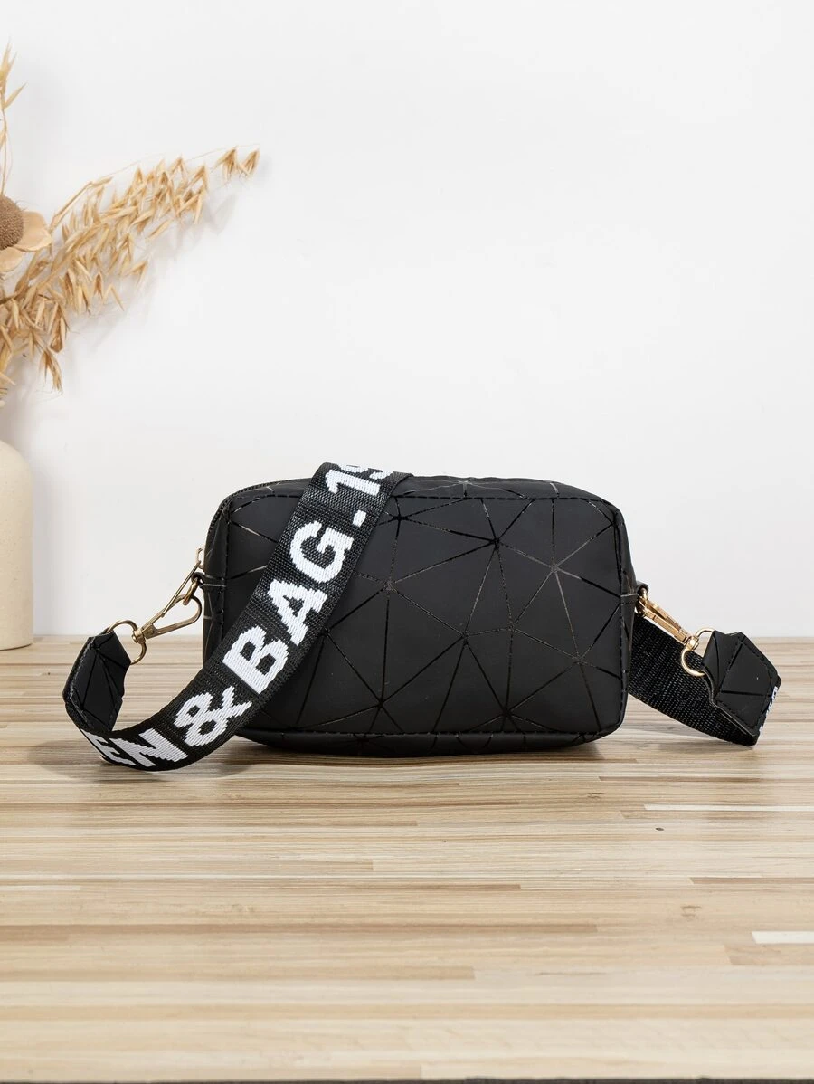 Bolso bandolera mini con patrón geométrico