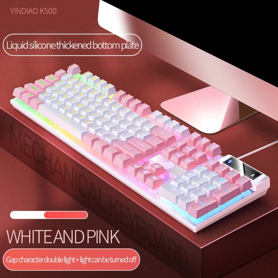 con cable Teclado de juego USB iluminación led para Juego oficina ( Teclado )