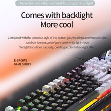 con cable Teclado de juego USB iluminación led para Juego oficina ( Teclado )